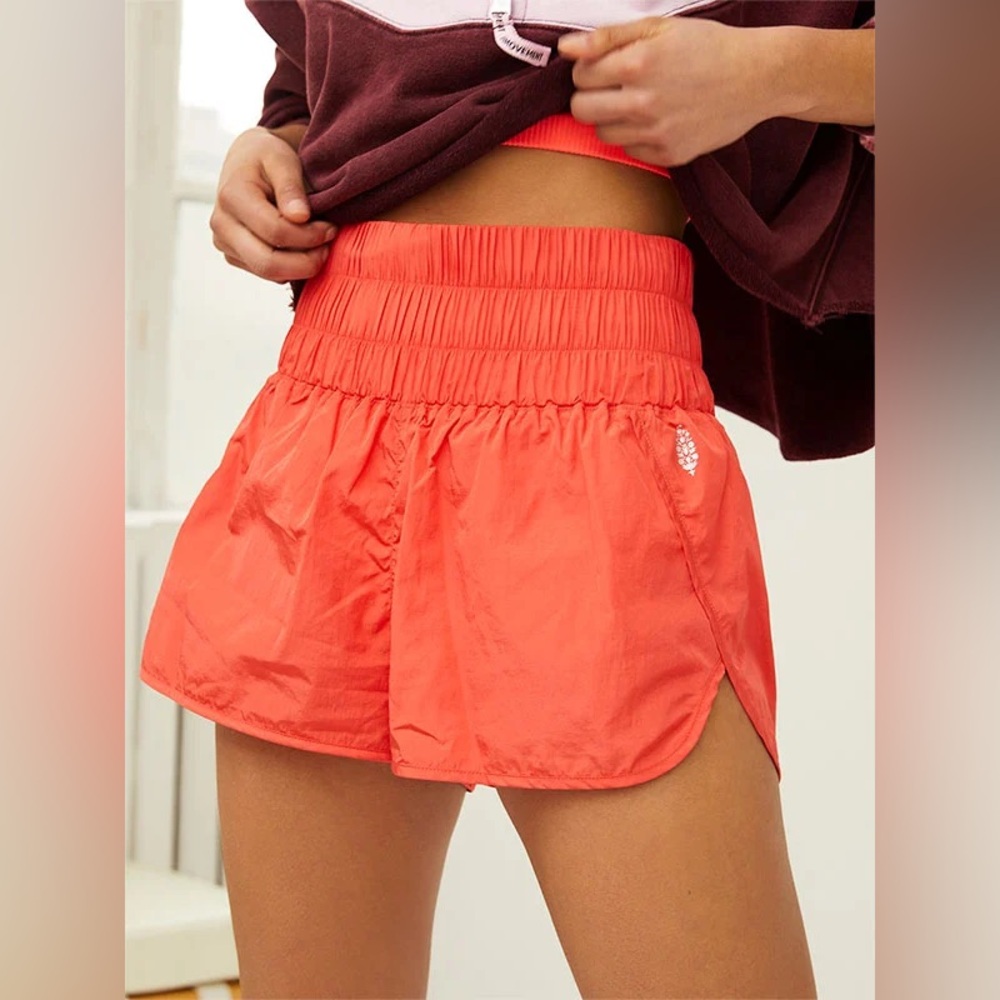 FREE PEOPLE MOVEMENT "The Way Home" Running Shorts in Papaya women’s size Large